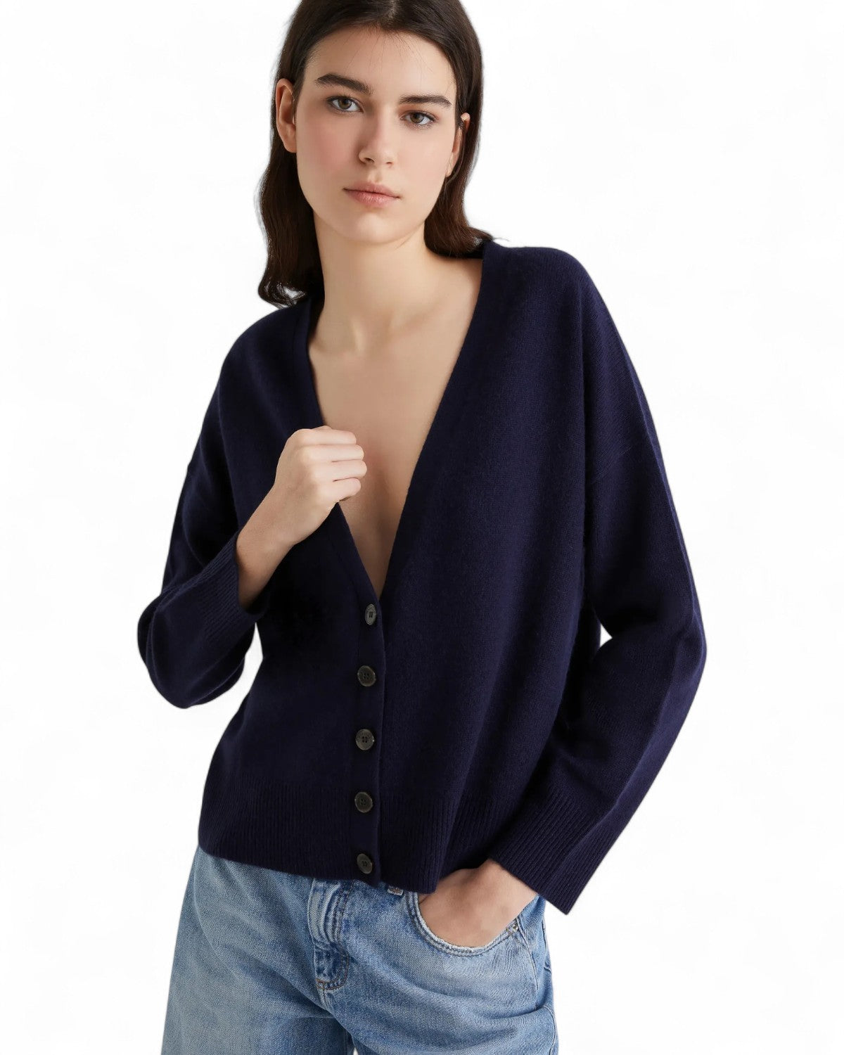 Cardigan in lana e cashmere con fit boxy-Marella-Maglieria-Vittorio Citro Boutique