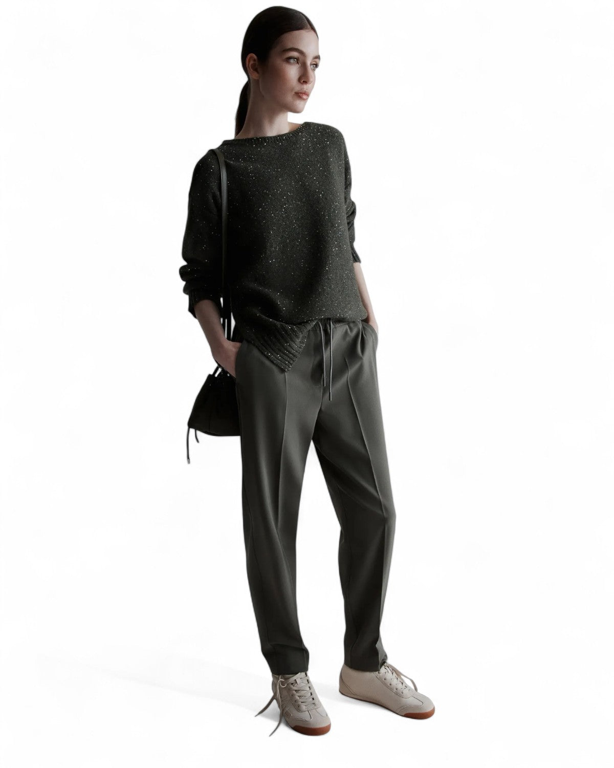 Maglia dritta con paillettes e spacchi laterali-Marella-Maglieria-Vittorio Citro Boutique