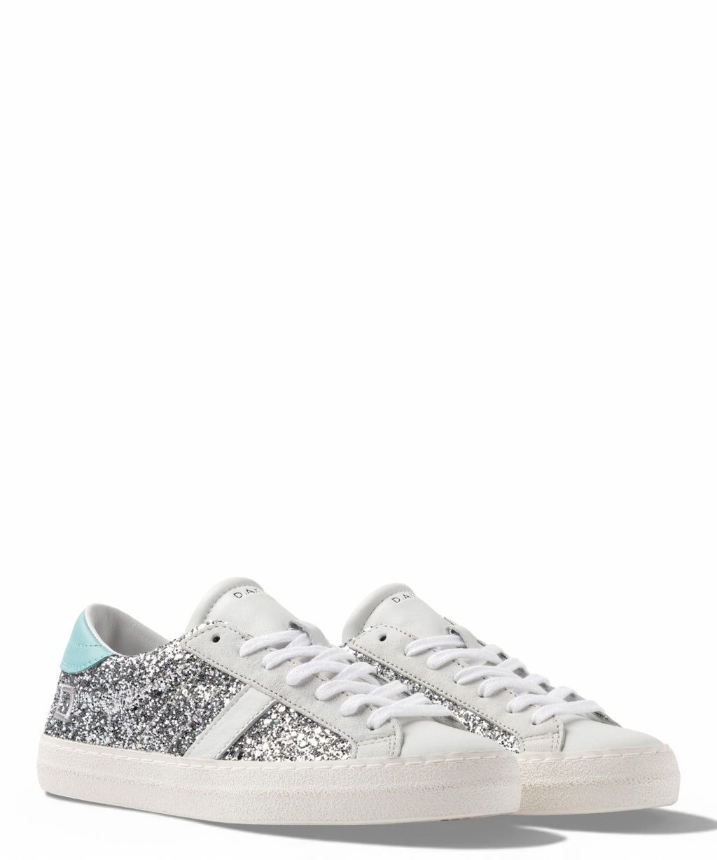D.A.T.E. Sneakers Hill Low Glitter Silver