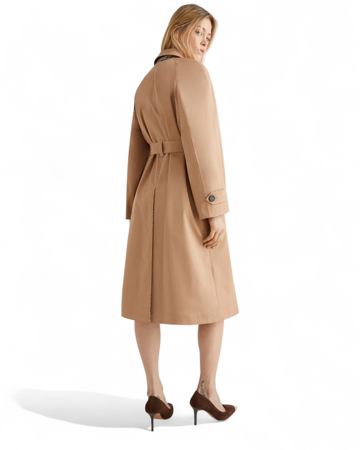 Trench in gabardina stretch con cintura-Marella-Cappotti-Vittorio Citro Boutique