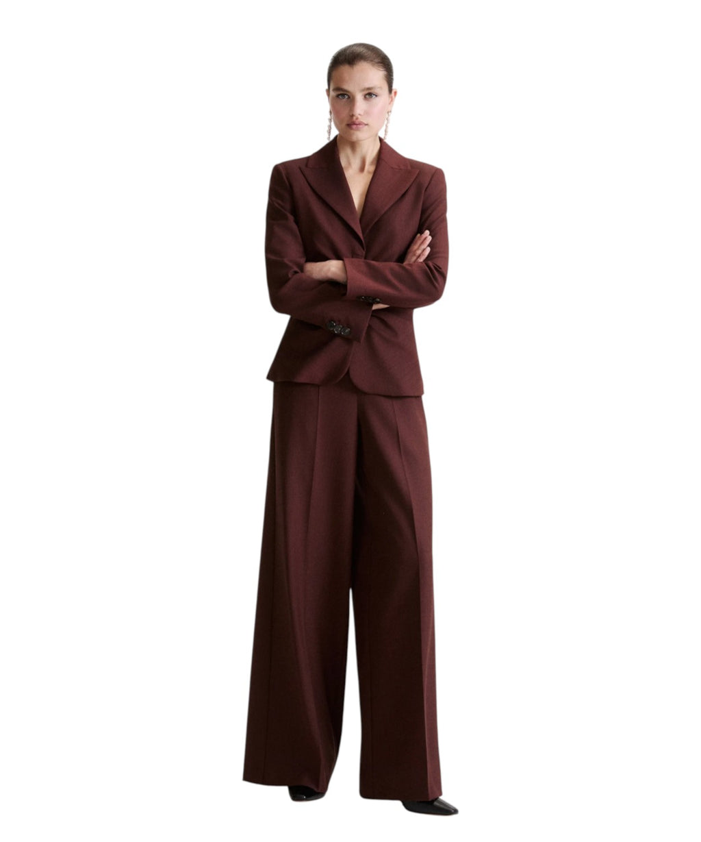 Pantalone Donna Wide Leg in Misto Lana Stretch