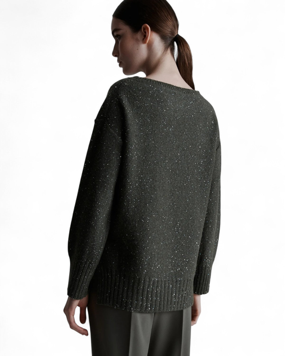 Maglia dritta con paillettes e spacchi laterali-Marella-Maglieria-Vittorio Citro Boutique