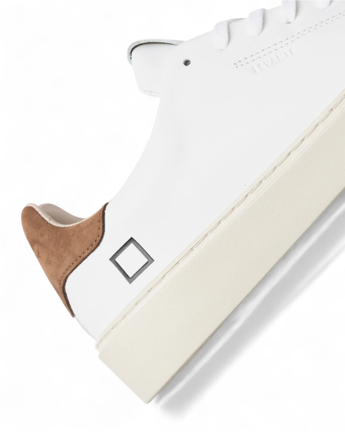 Sneakers Levante Calf in Pelle Bianca con Dettaglio Marrone-D.A.T.E.-Sneakers-Vittorio Citro Boutique