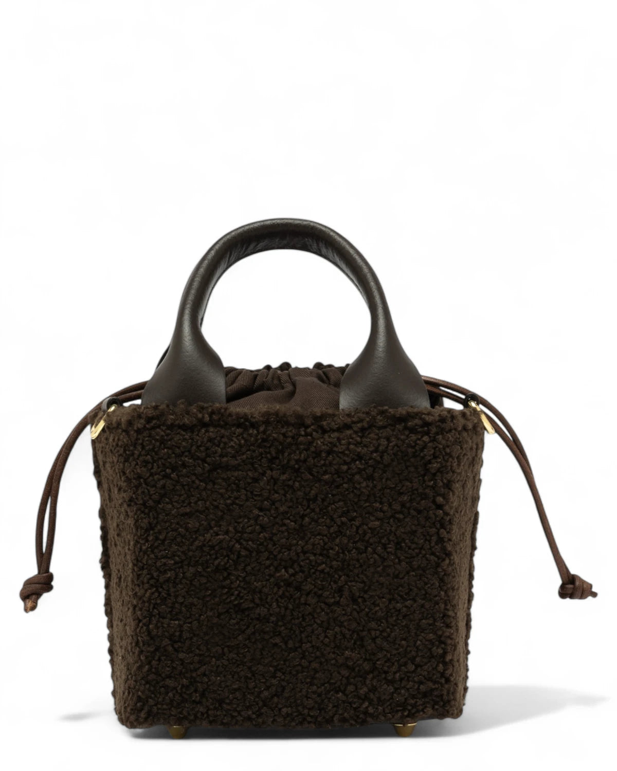 Borsa D.A.T.E. Cubo Bag Teddy Chocolate con Tracolla Removibile-D.A.T.E.-Borse a mano-Vittorio Citro Boutique
