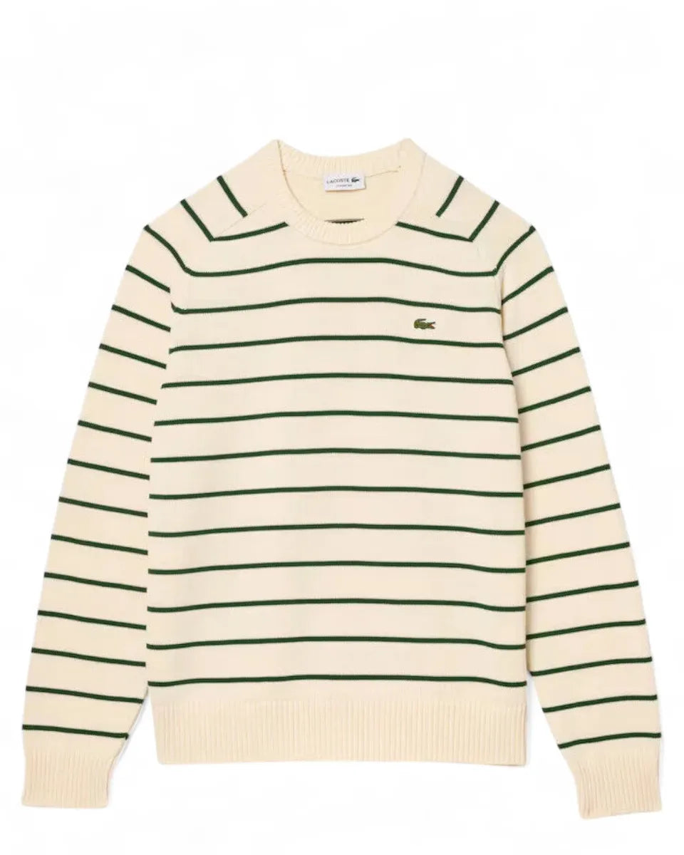 Pullover Uomo Lacoste – Girocollo in Cotone a Righe