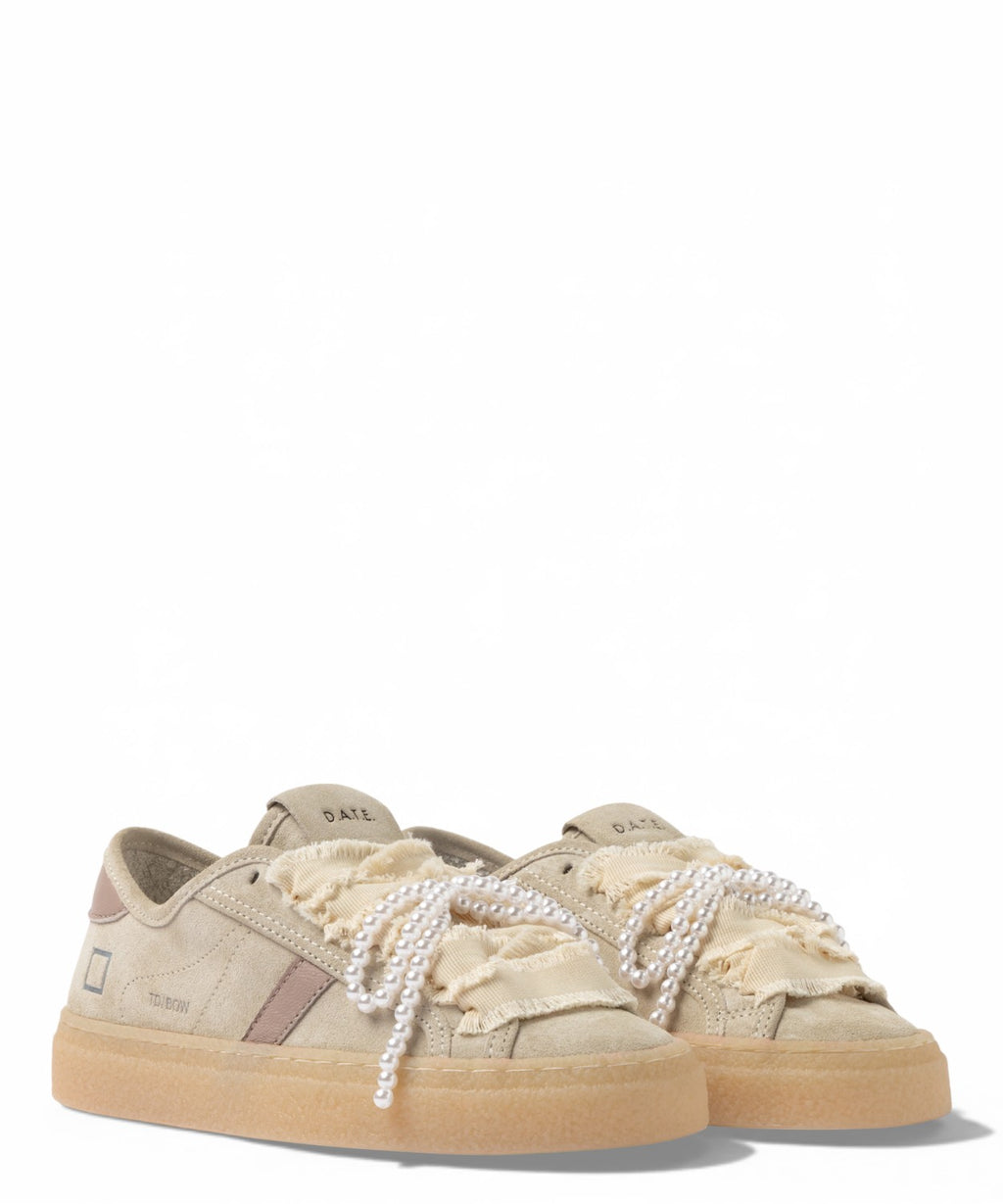 D.A.T.E. Sneakers Tender Bow Beige con Maxi Lacci