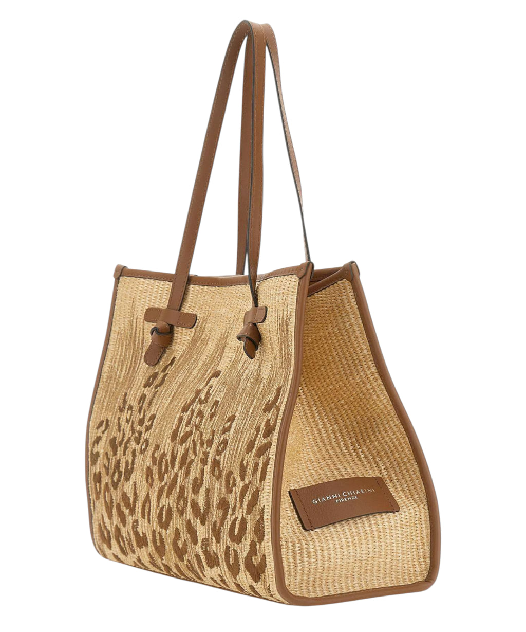 Gianni Chiarini Marcella Embroidered Straw Bag