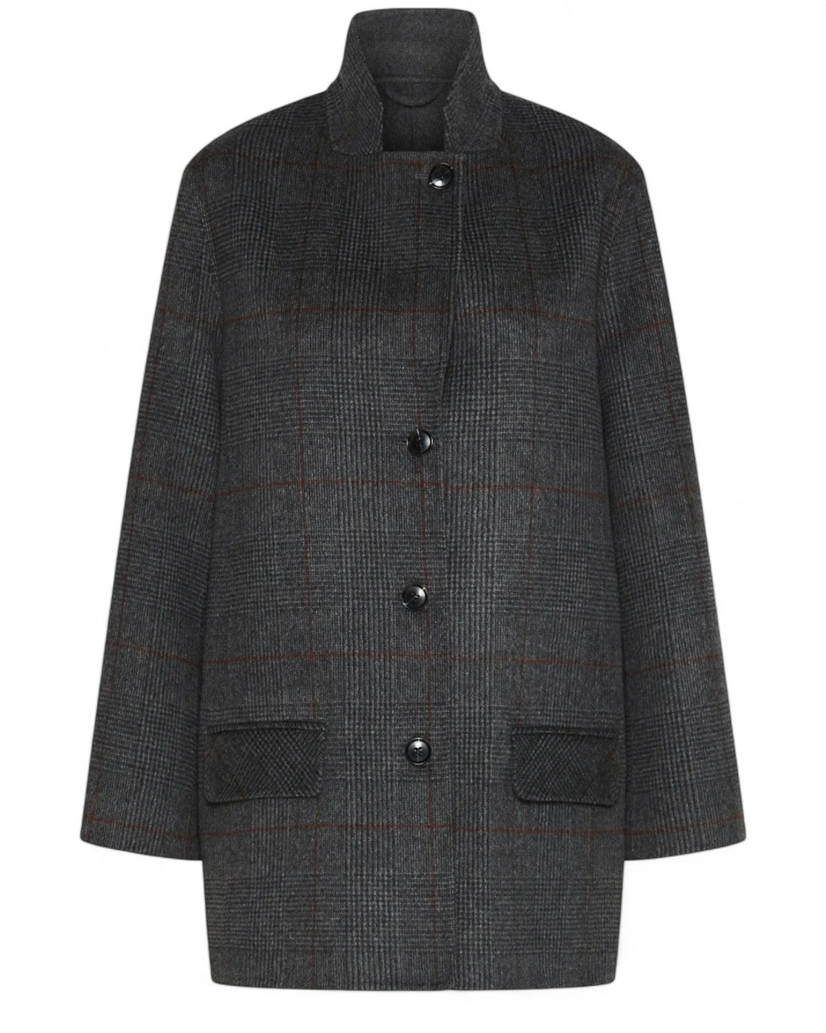 Giaccone in double di pura lana con rever richiudibile-Marella-Giacche-Vittorio Citro Boutique