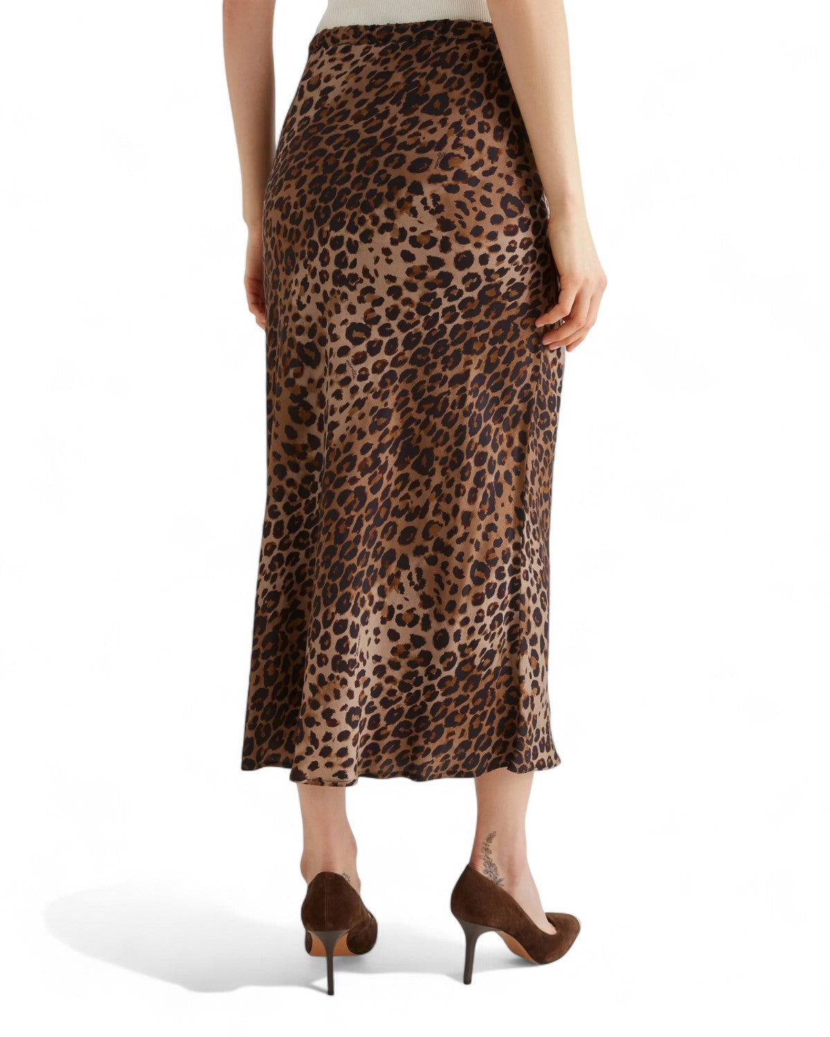 Gonna lunga animalier in twill di viscosa con coulisse-Marella-Gonne-Vittorio Citro Boutique