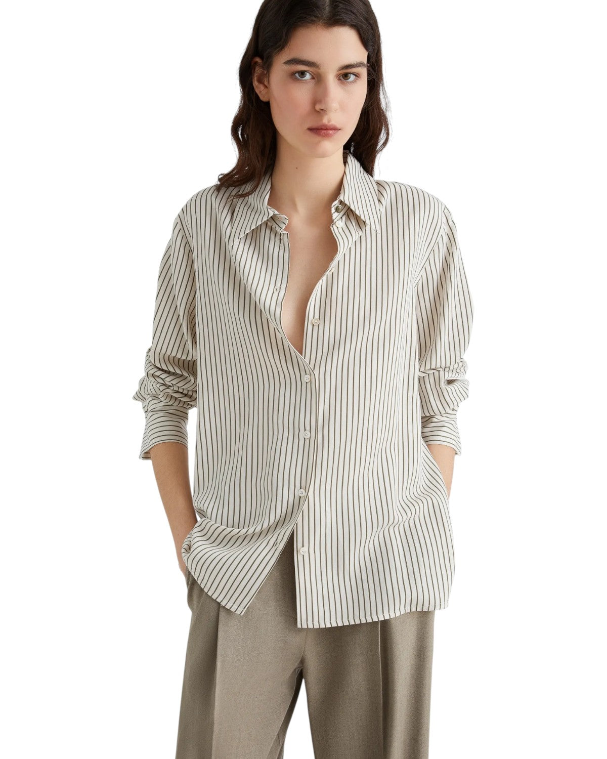 Camicia in twill lavato in misto viscosa-Marella-Camicie-Vittorio Citro Boutique