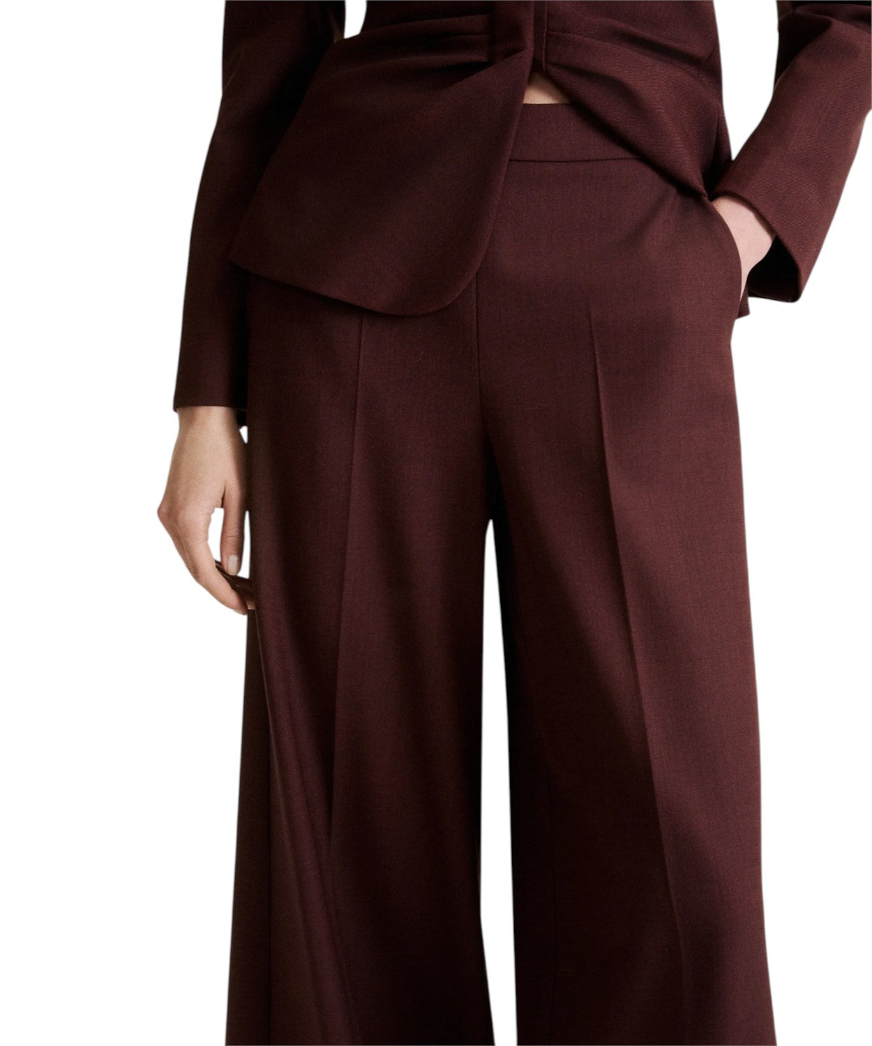 Pantalone Donna Wide Leg in Misto Lana Stretch