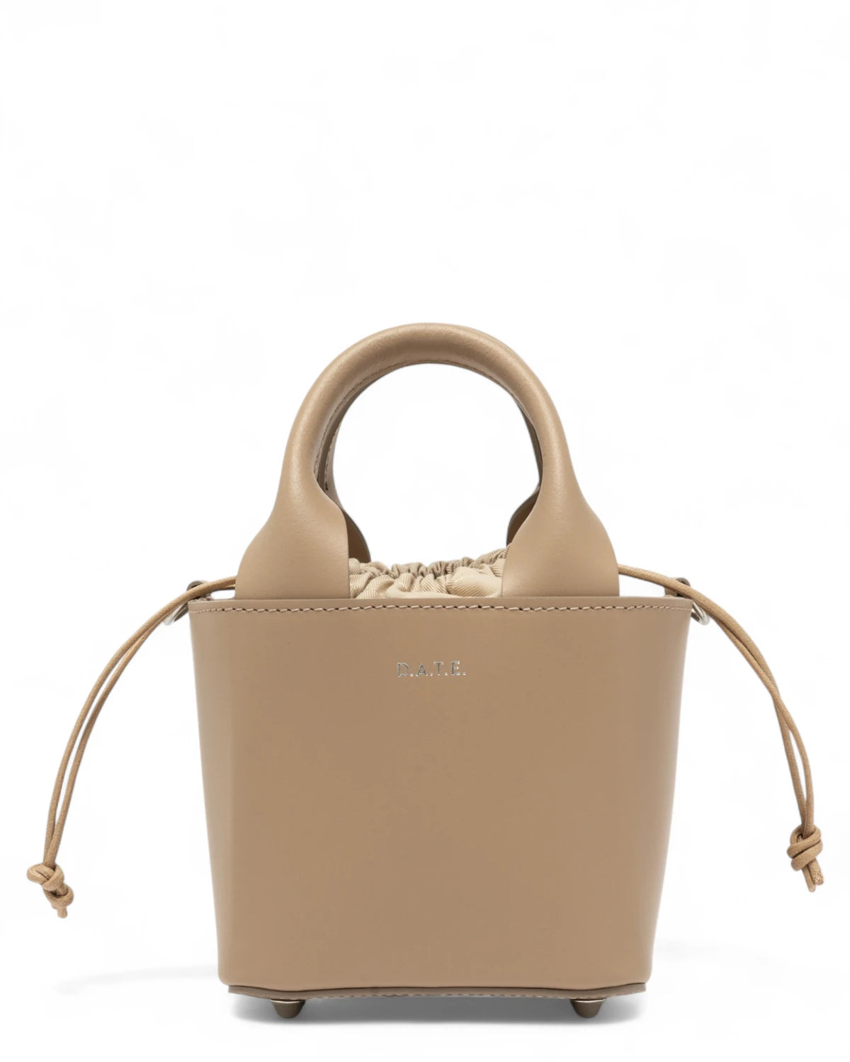 Borsa Cubo Bag in Pelle Naturale con Tracolla Removibile-D.A.T.E.-Borse a mano-Vittorio Citro Boutique