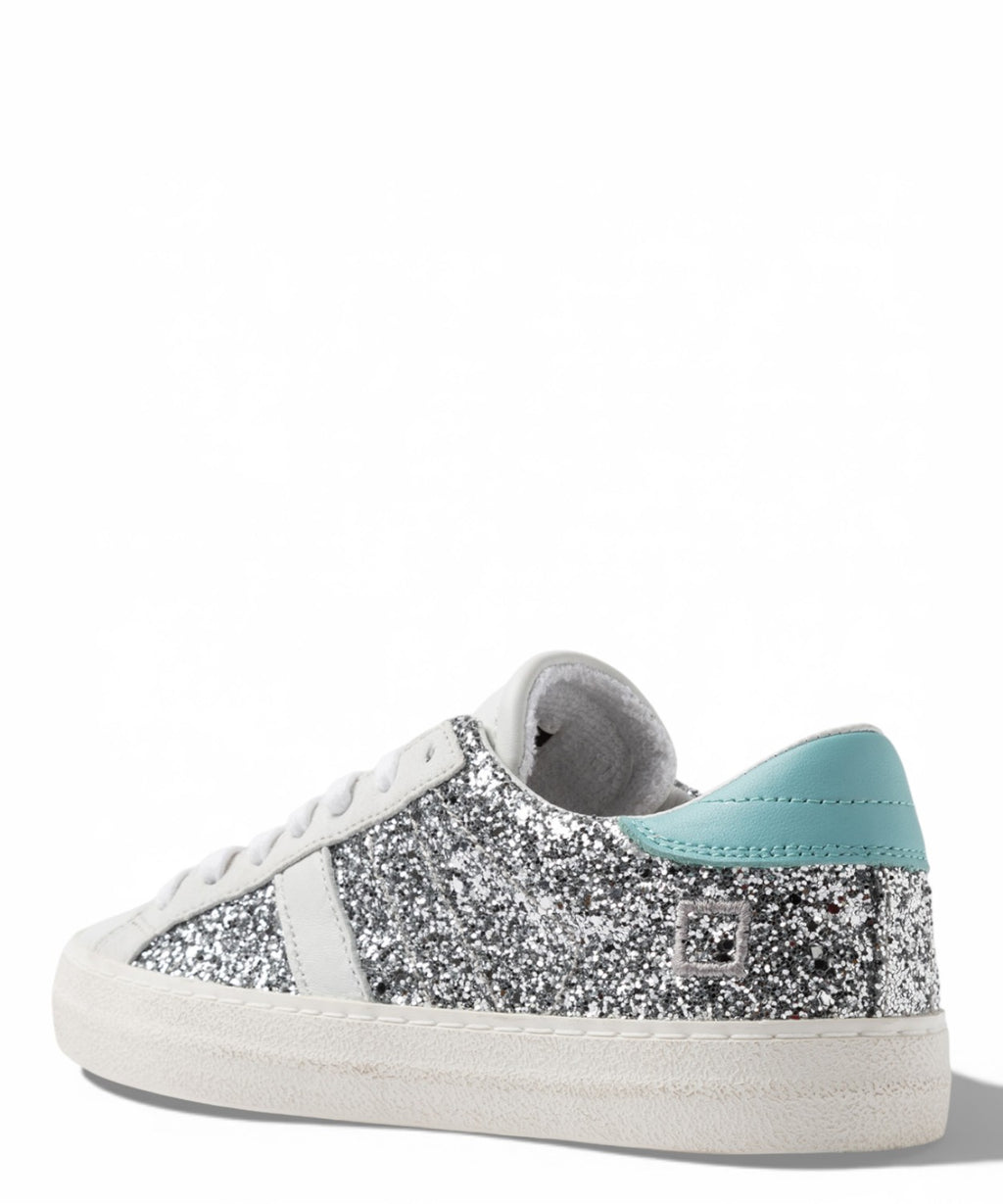 D.A.T.E. Sneakers Hill Low Glitter Silver