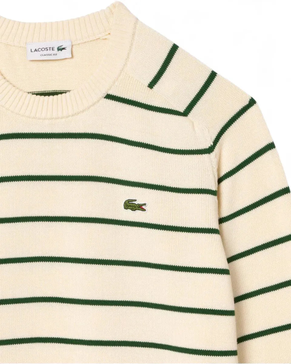 Maglione Girocollo Rigato-LACOSTE-Maglieria-Vittorio Citro Boutique