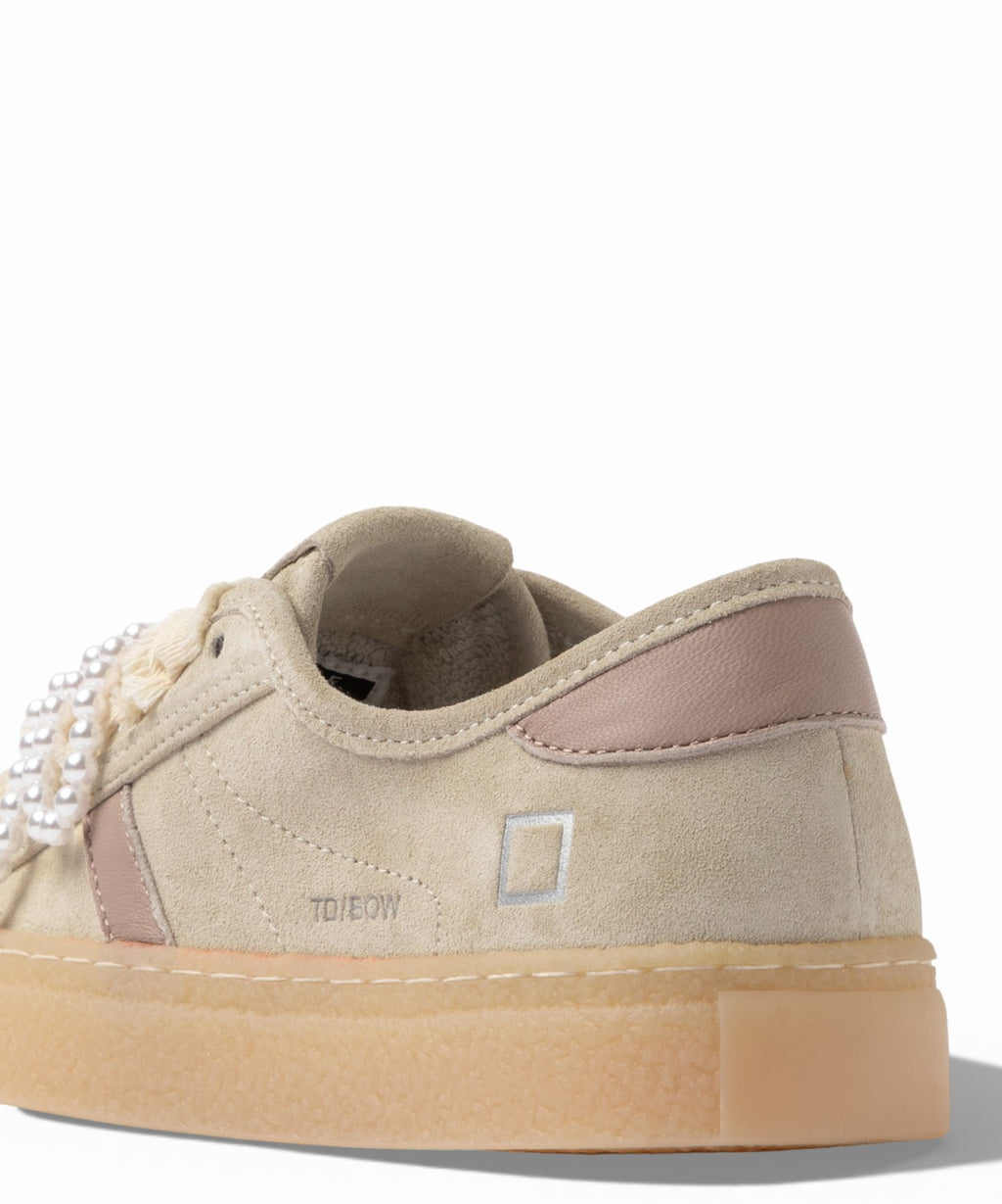 D.A.T.E. Sneakers Tender Bow Beige con Maxi Lacci