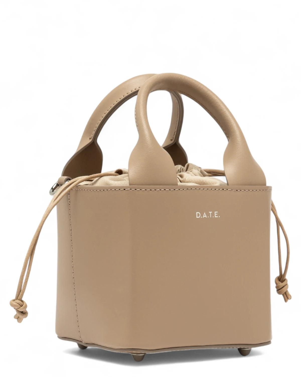 Borsa Cubo Bag in Pelle Naturale con Tracolla Removibile-D.A.T.E.-Borse a mano-Vittorio Citro Boutique