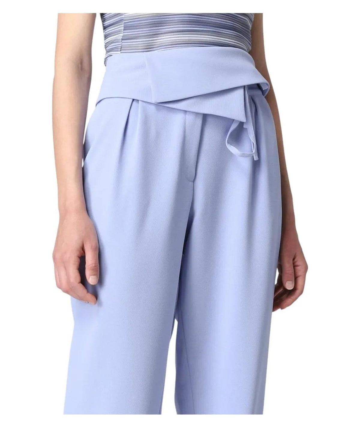 Pantaloni in Crepe con Cintura a Nastro-Emporio Armani-Pantaloni-Vittorio Citro Boutique