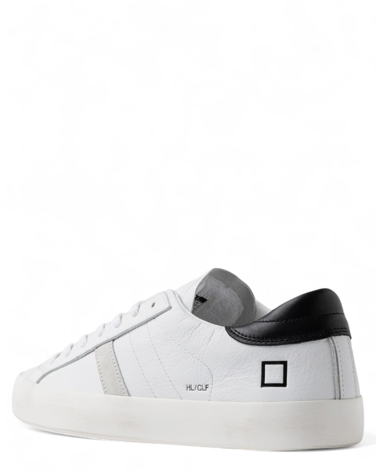 Sneakers Hill Low Calf in Pelle Bianca con Dettagli Neri-D.A.T.E.-Sneakers-Vittorio Citro Boutique