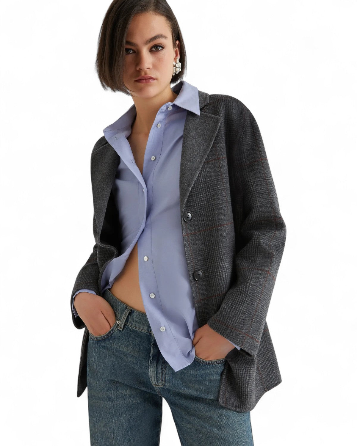 Giaccone in double di pura lana con rever richiudibile-Marella-Giacche-Vittorio Citro Boutique