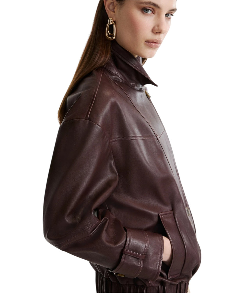 Caban Donna in Pelle Doppiopetto Elegante