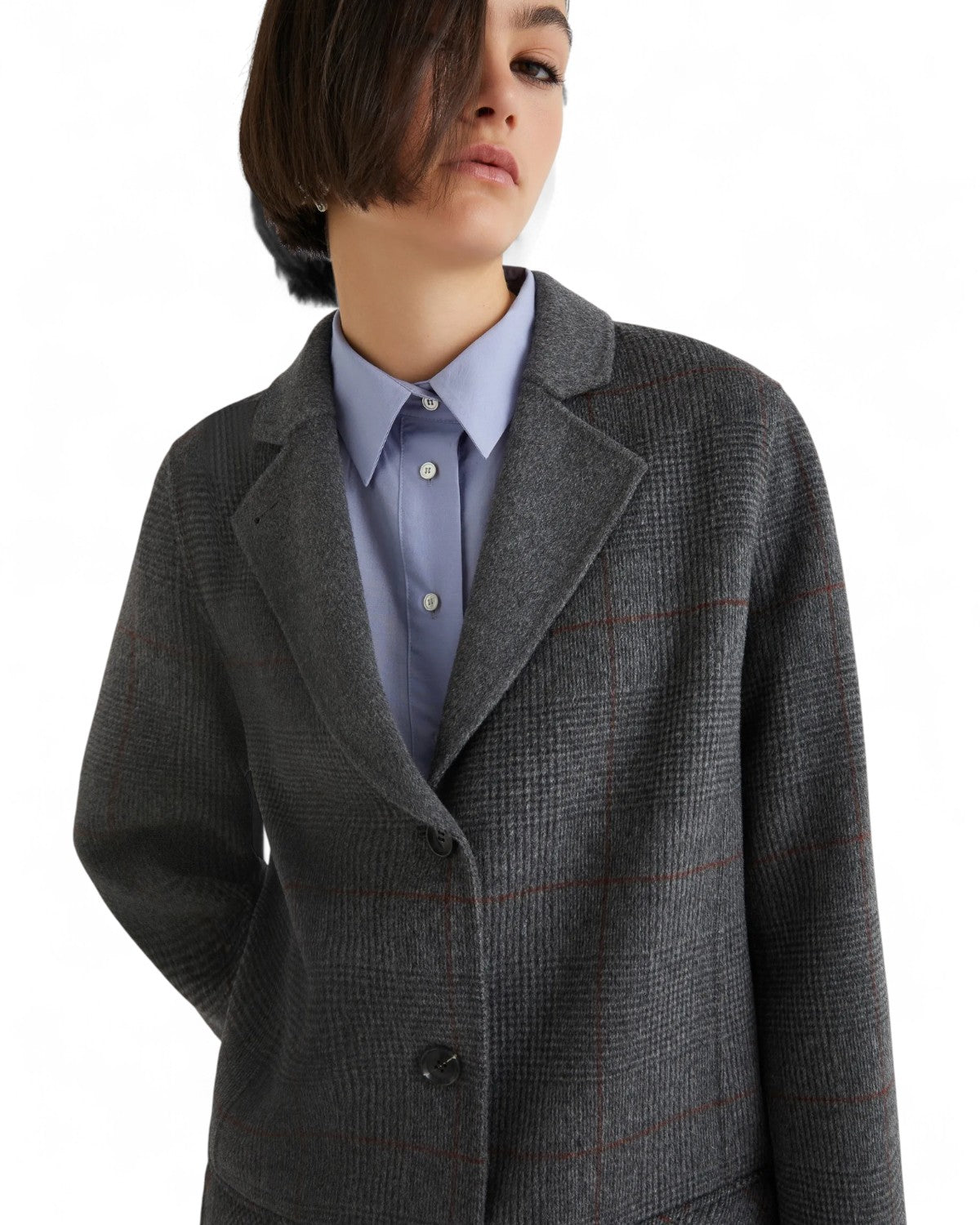 Giaccone in double di pura lana con rever richiudibile-Marella-Giacche-Vittorio Citro Boutique