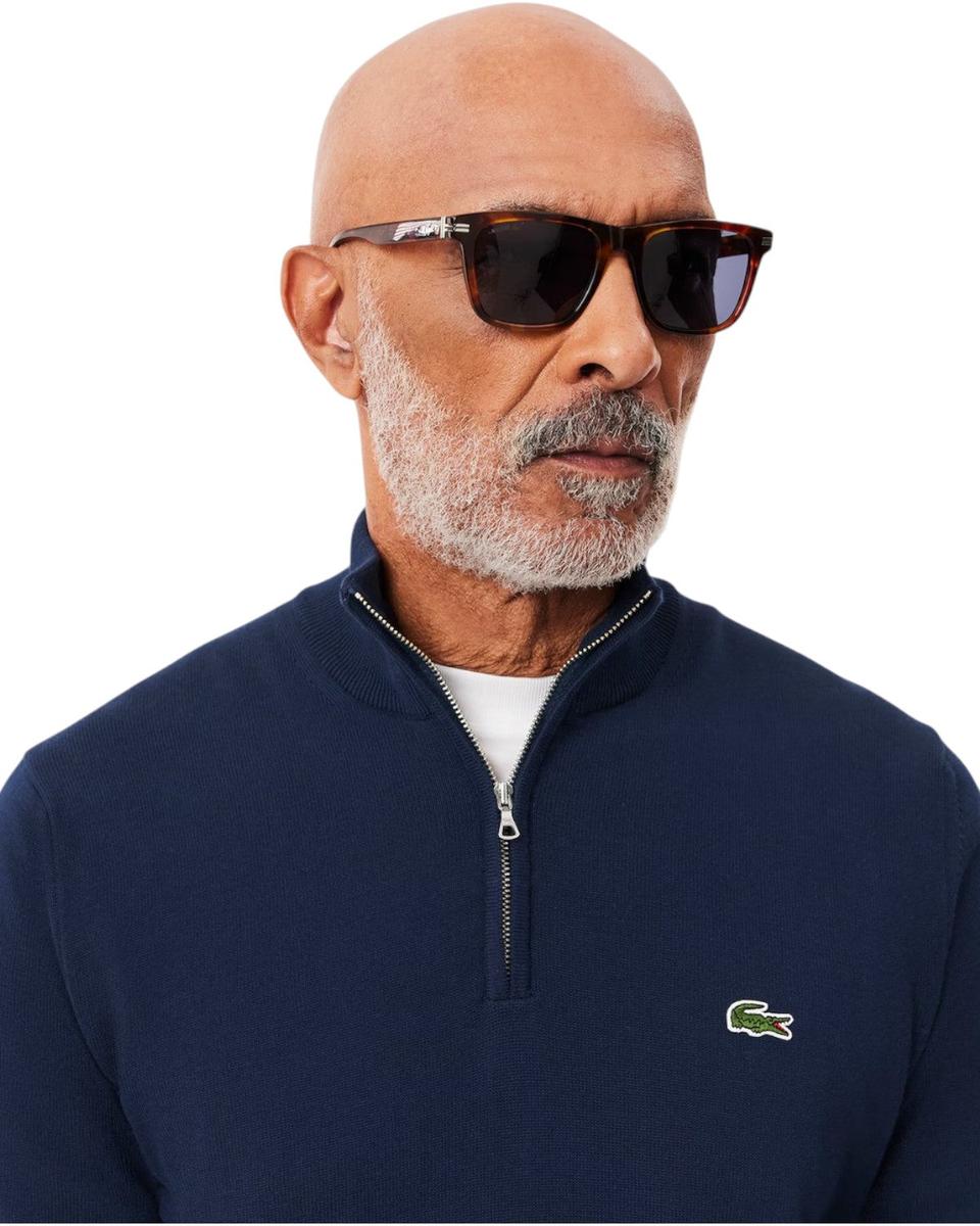 Pullover in Cotone con Collo Alto e Zip-LACOSTE-Maglieria-Vittorio Citro Boutique