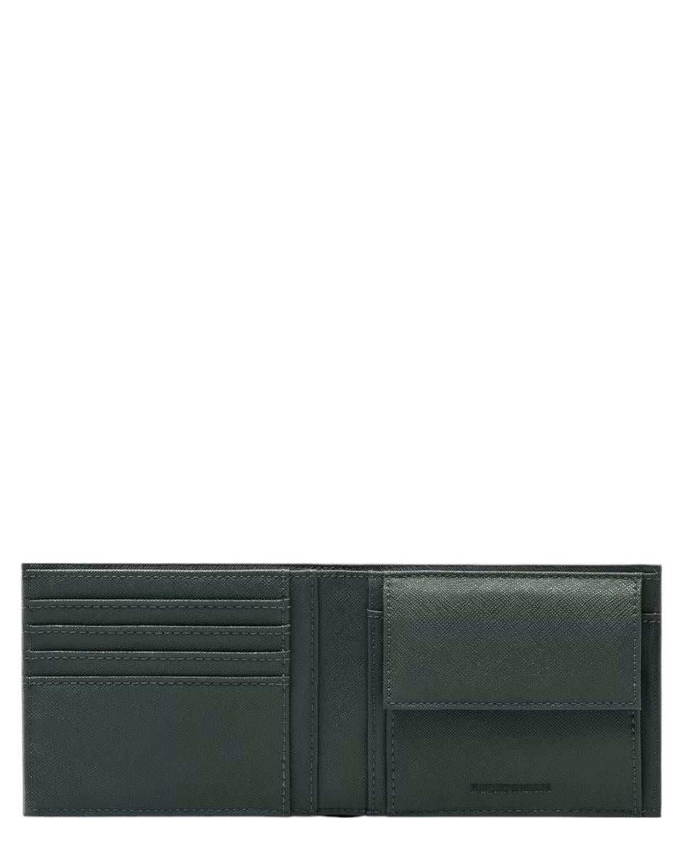 Portafoglio Uomo Bifold in Pelle Rigenerata Saffiano-Emporio Armani-Portafogli-Vittorio Citro Boutique