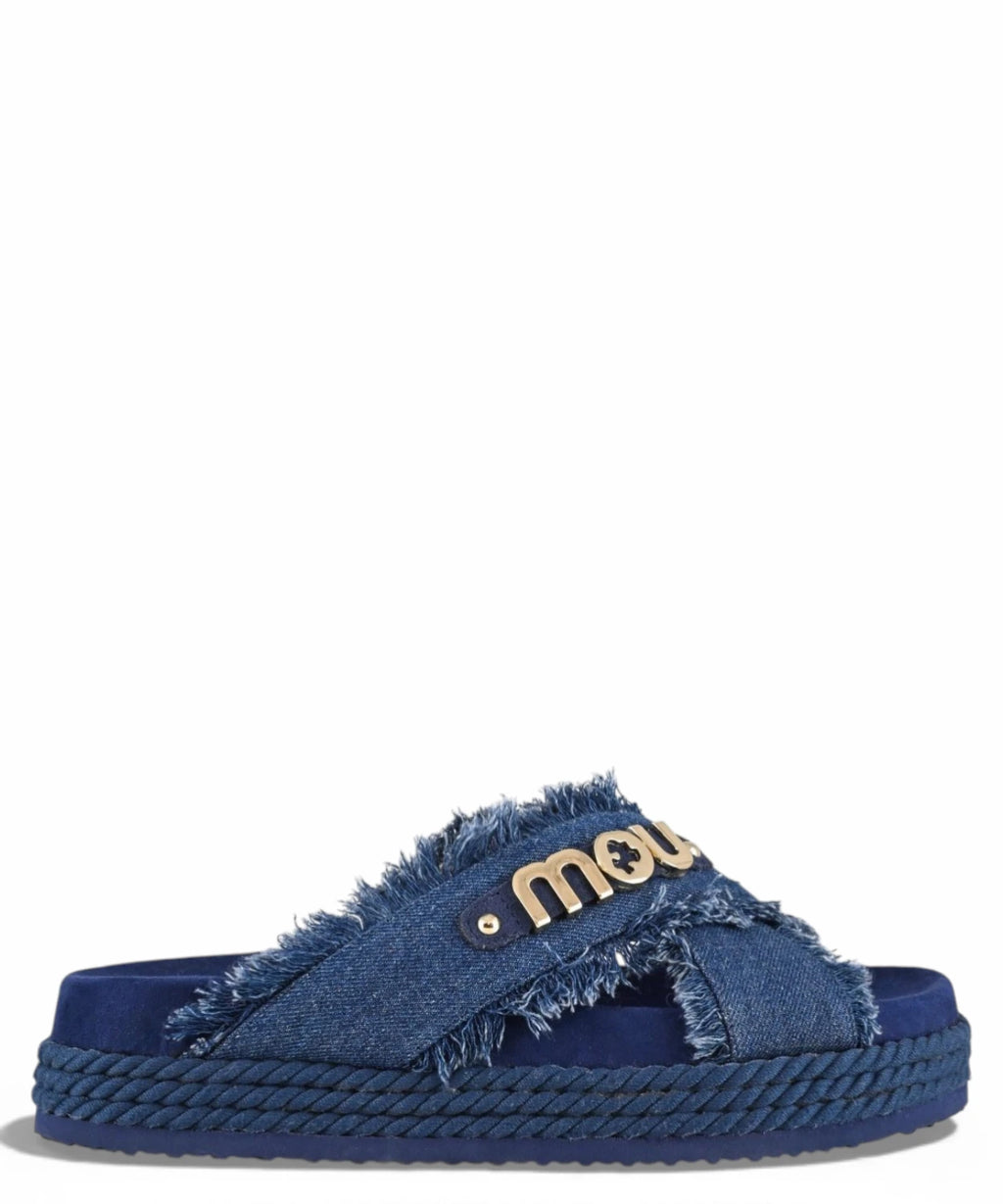 Mou Sandali Incrociati in Denim