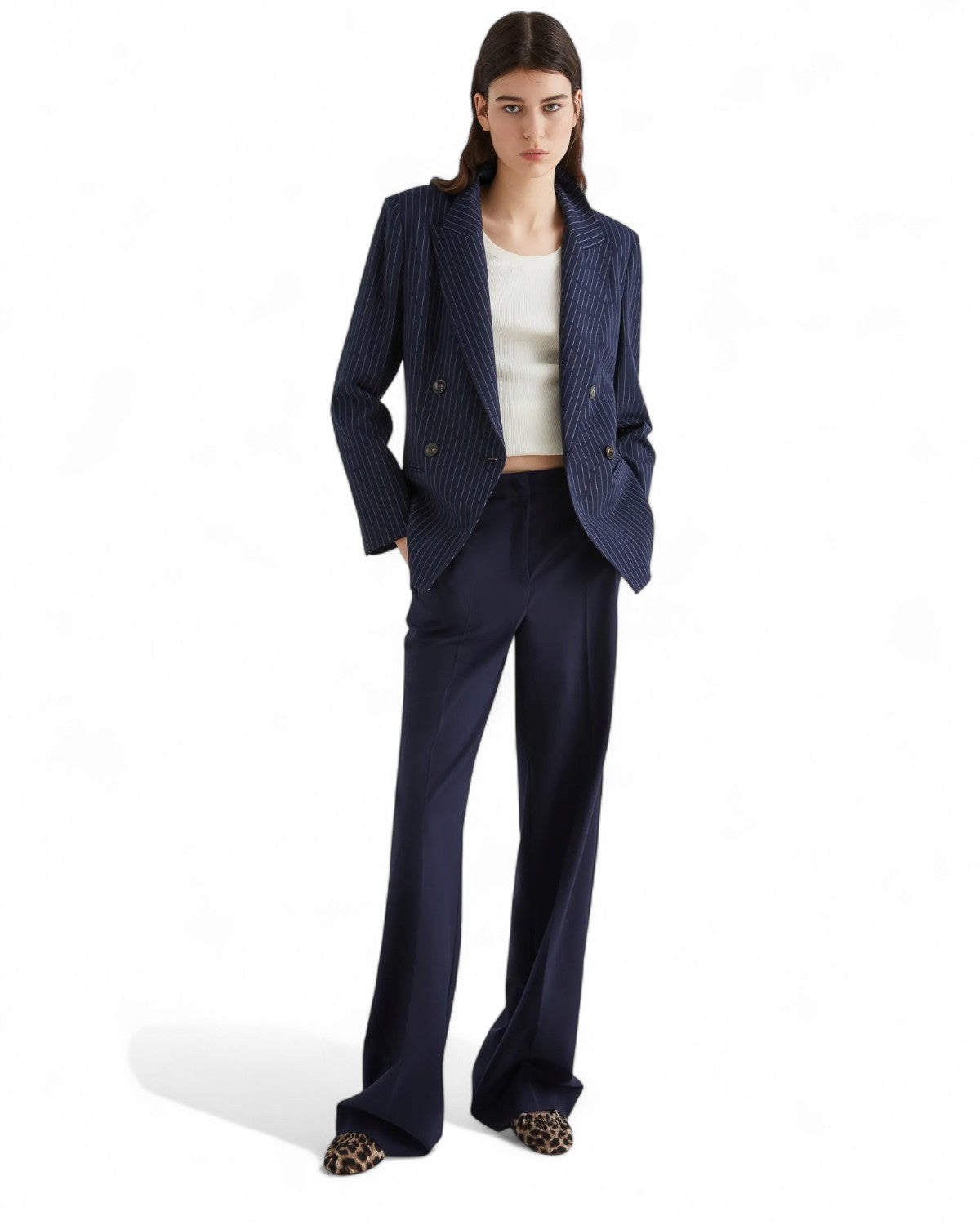 Blazer doppiopetto in tela stretch con rever a lancia-Marella-Giacche-Vittorio Citro Boutique