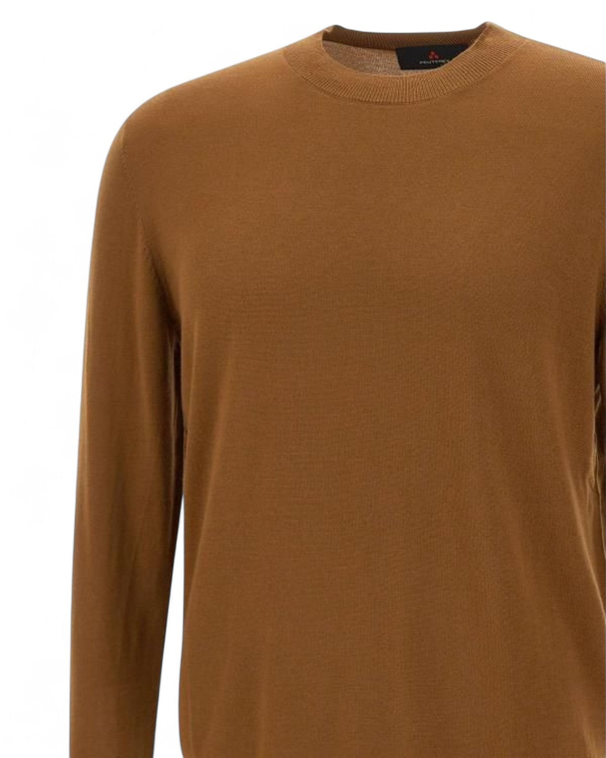 Dettaglio frontale della maglia girocollo THERA Peuterey, tessuto in misto lana merino e lavorazione fine per massimo comfort.