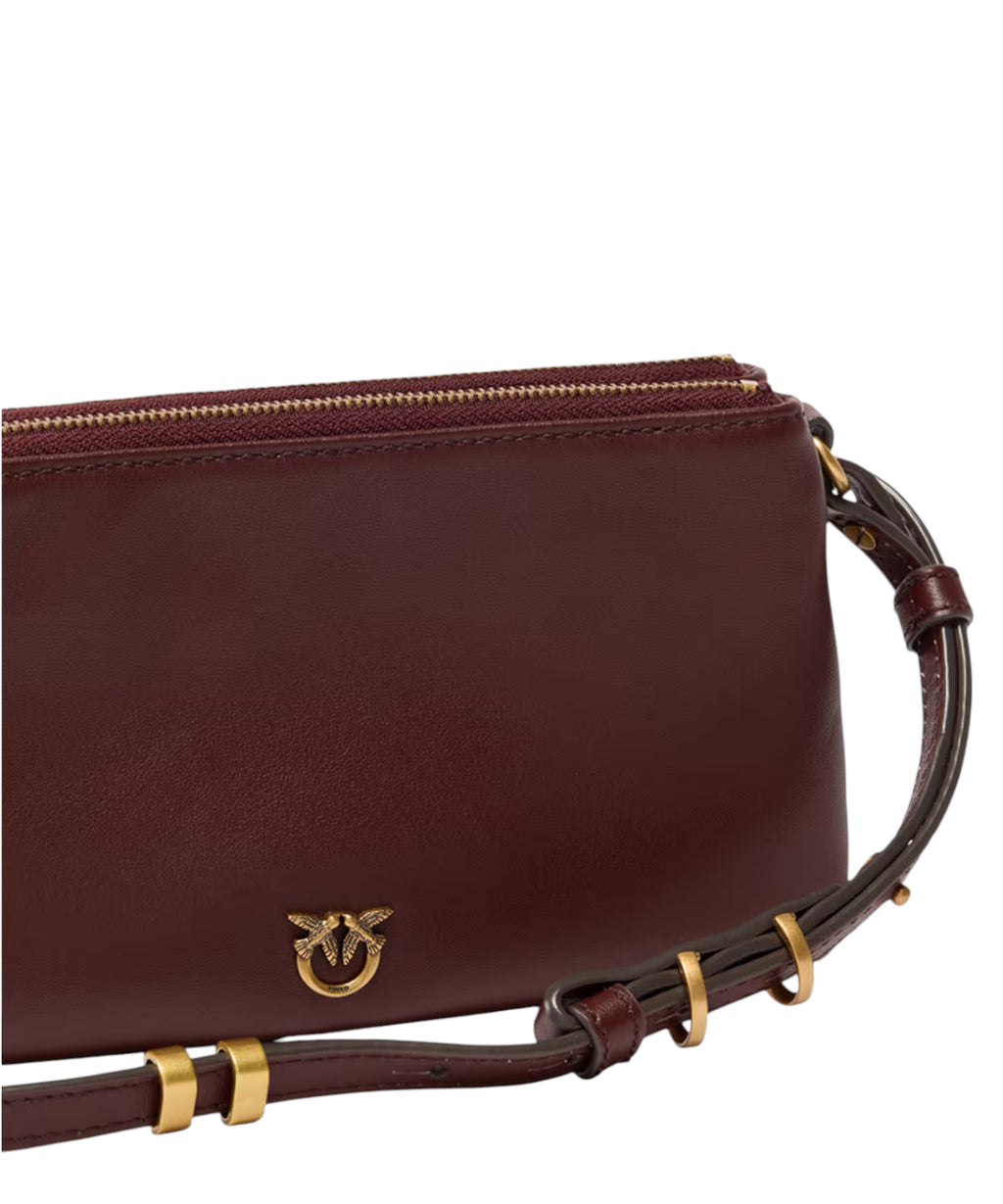 PINko Mini Doppeltasche aus Leder, Schultertasche