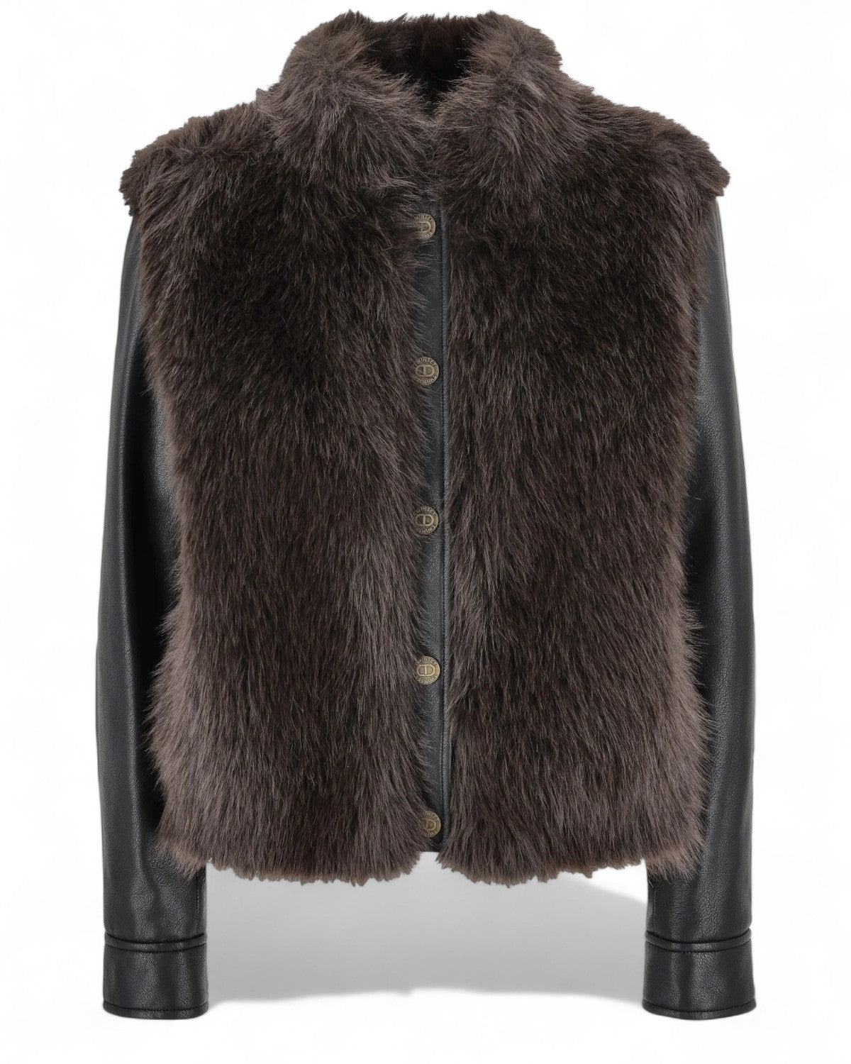 Giubbotto Donna in Finta Pelliccia e Pelle Ecologica-Twinset-Pellicce e shearling-Vittorio Citro Boutique