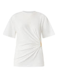 T-shirt Mary Pinko in Cotone con Drappeggio