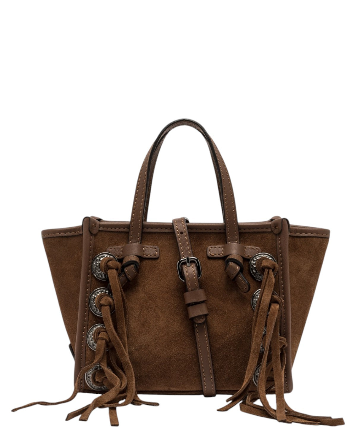 Miss Marcella in pelle scamosciata con frange e borchie-Gianni Chiarini-Borse a mano-Vittorio Citro Boutique