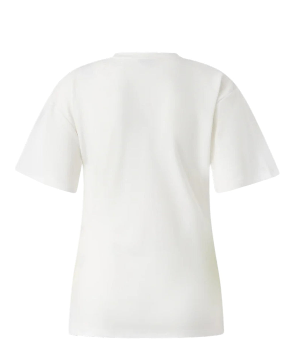 Mary Pinko Baumwoll-T-Shirt mit Drapierung