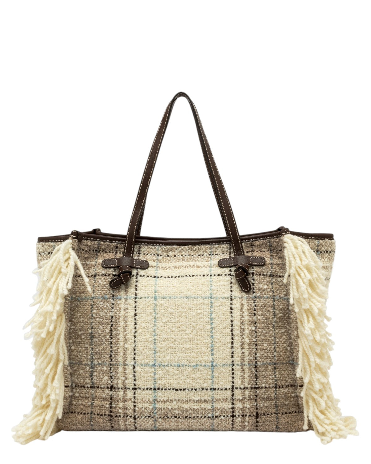 Shopping Bag Marcella effetto plaid con frange-Gianni Chiarini-Borse a spalla-Vittorio Citro Boutique