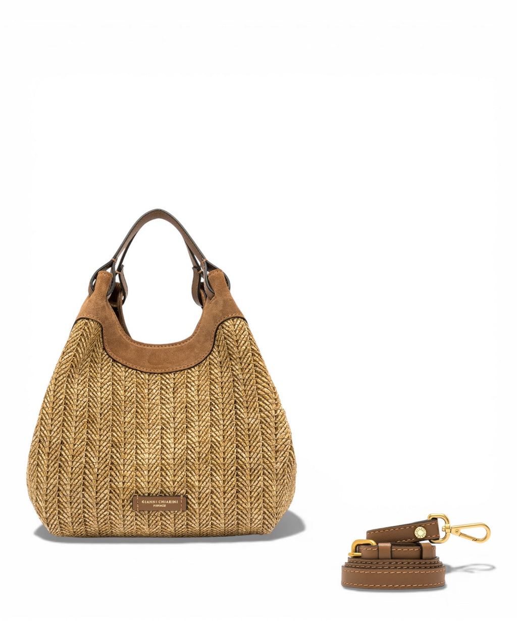 Borsa DUA MINI pintos šiaudų rankinė