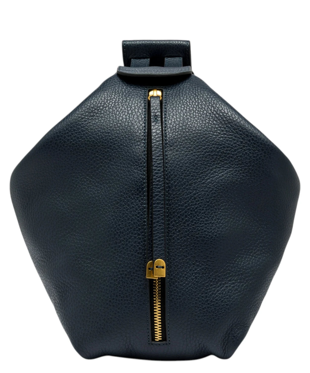 Guia Gianni Chiarini Hammered Leather Backpack with Zip and Adjustable Shoulder Straps