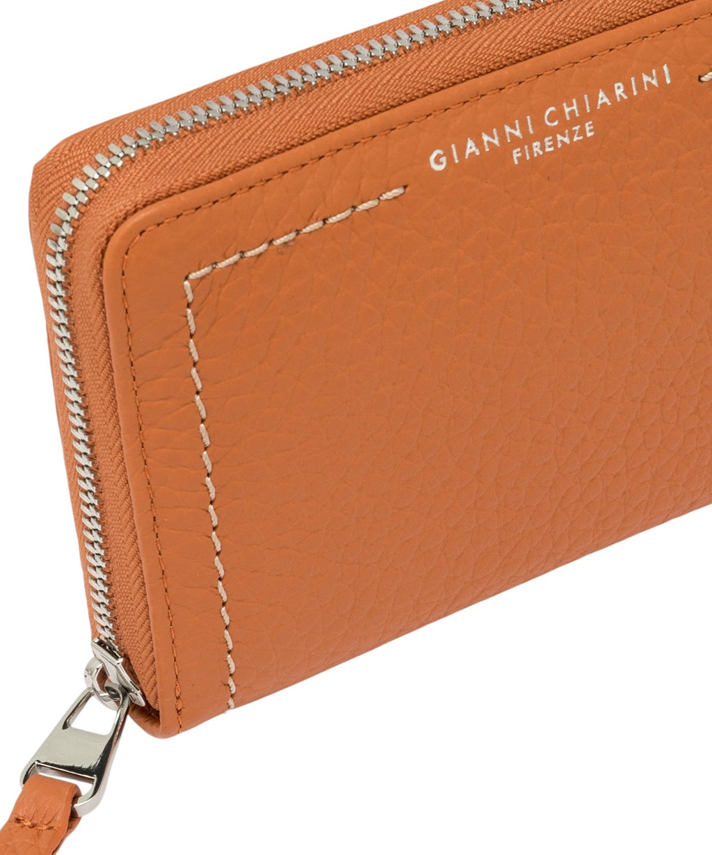 Gianni Chiarini didelės grūdėtos odos piniginė su užtrauktuku