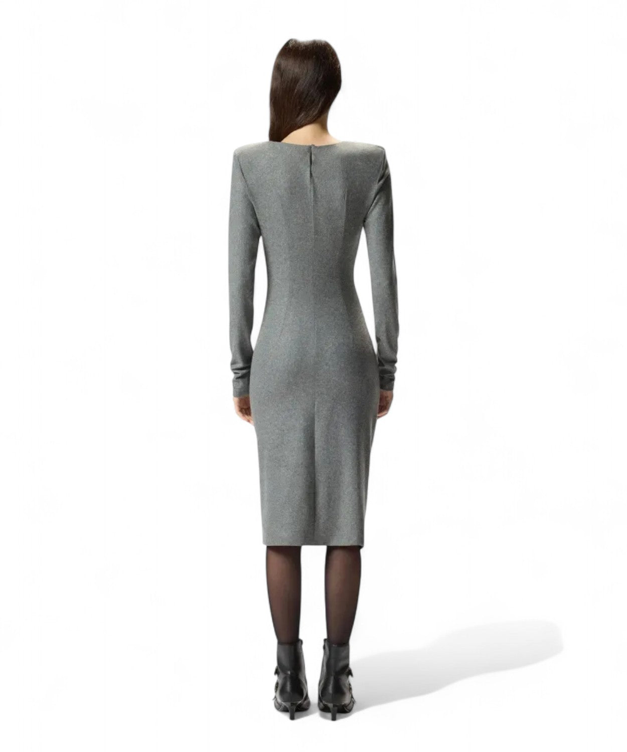 Vestito midi aderente in flanella con drappeggio-Pinko-Abiti-Vittorio Citro Boutique