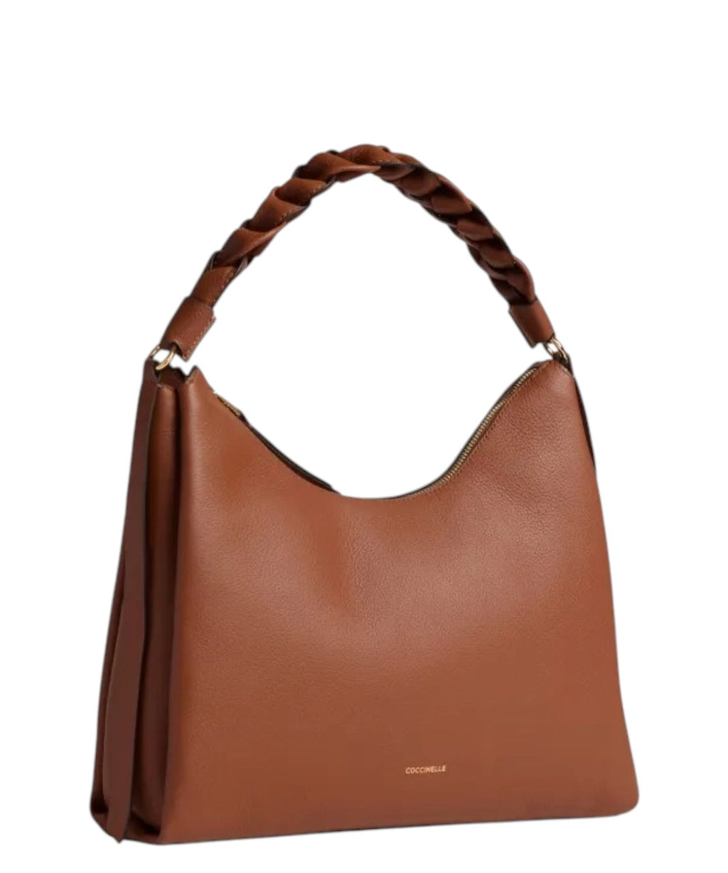 Boheme Medium Tasche aus Double-Leder mit geflochtenem Henkel