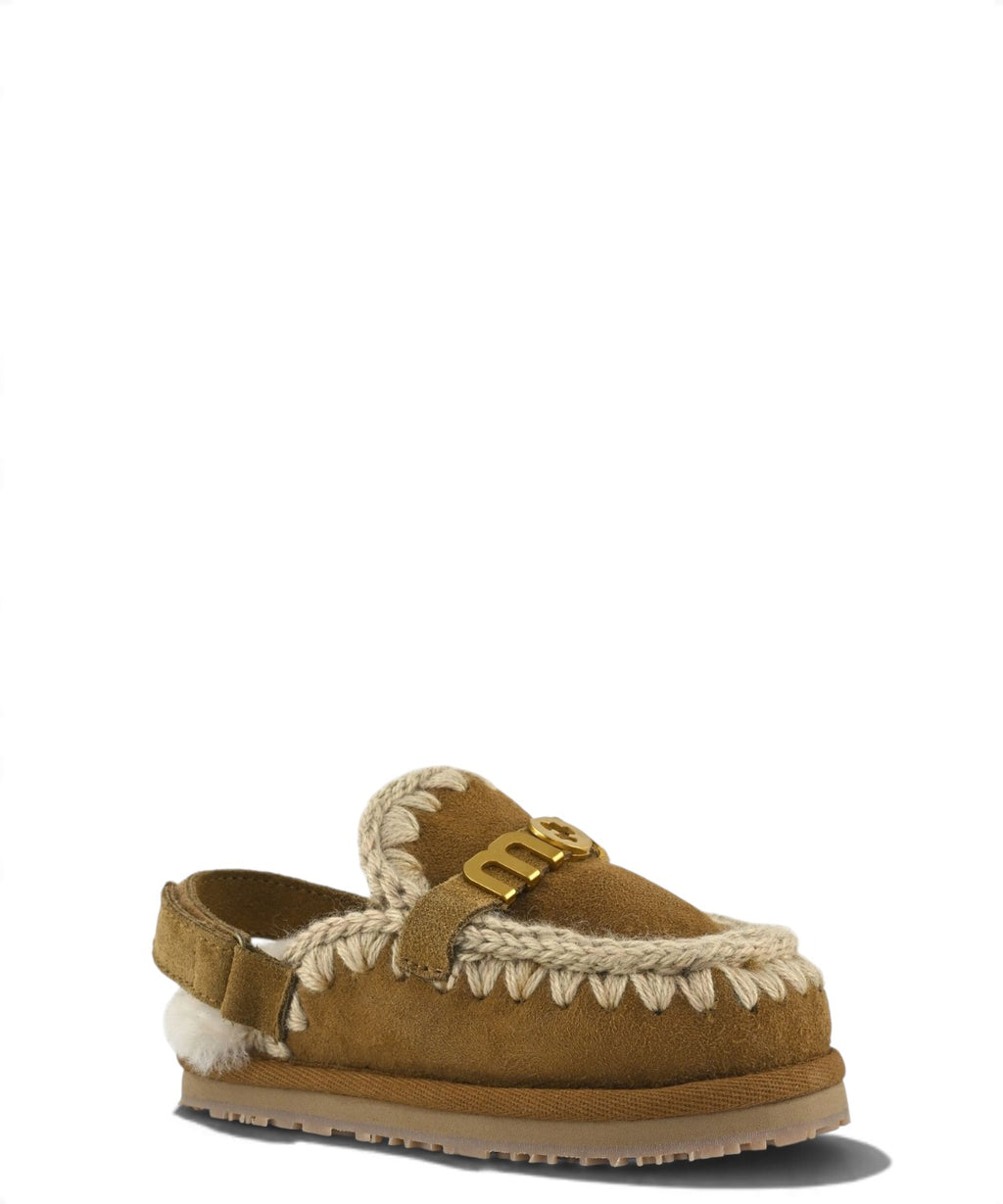 Otroški natikači Mou Eskimo Slipper Backstrap Kid iz ovčje kože
