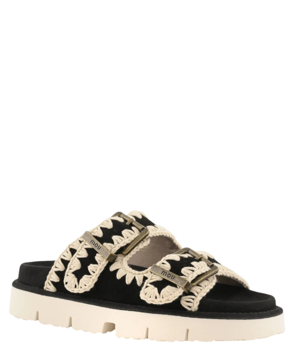 Sandalen Mou Bio Twee Gespen van Suède Leer