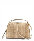 Borsa Alifa in paglia intrecciata e pelle