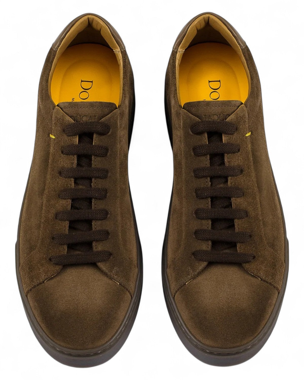 Sneaker in suede con dettaglio in pelle e soletta memory-Doucal'S-Sneakers-Vittorio Citro Boutique