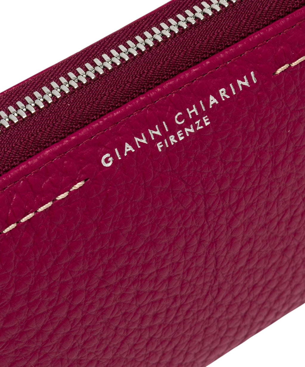 Gianni Chiarini piniginė su užtrauktuku, pagaminta iš didelės grūdėtumo odos