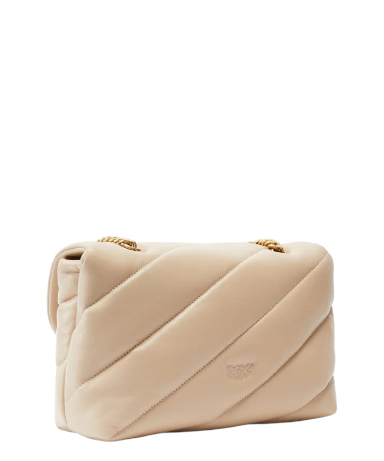 Borsa a Spalla Pelle Nera con Catena e Fibbia Iconica