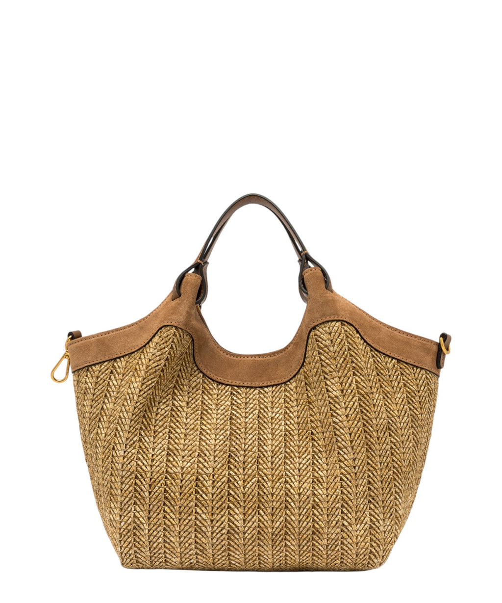 Borsa DUA MINI pintos šiaudų rankinė