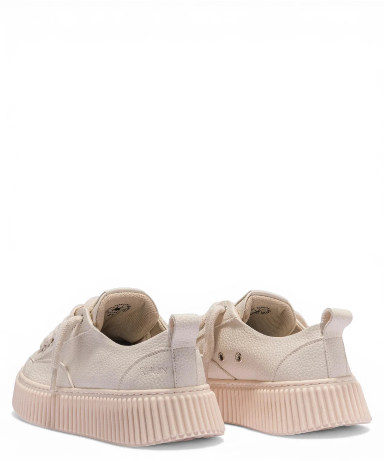 RHUN Sneakers Beige in Pelle Martellata