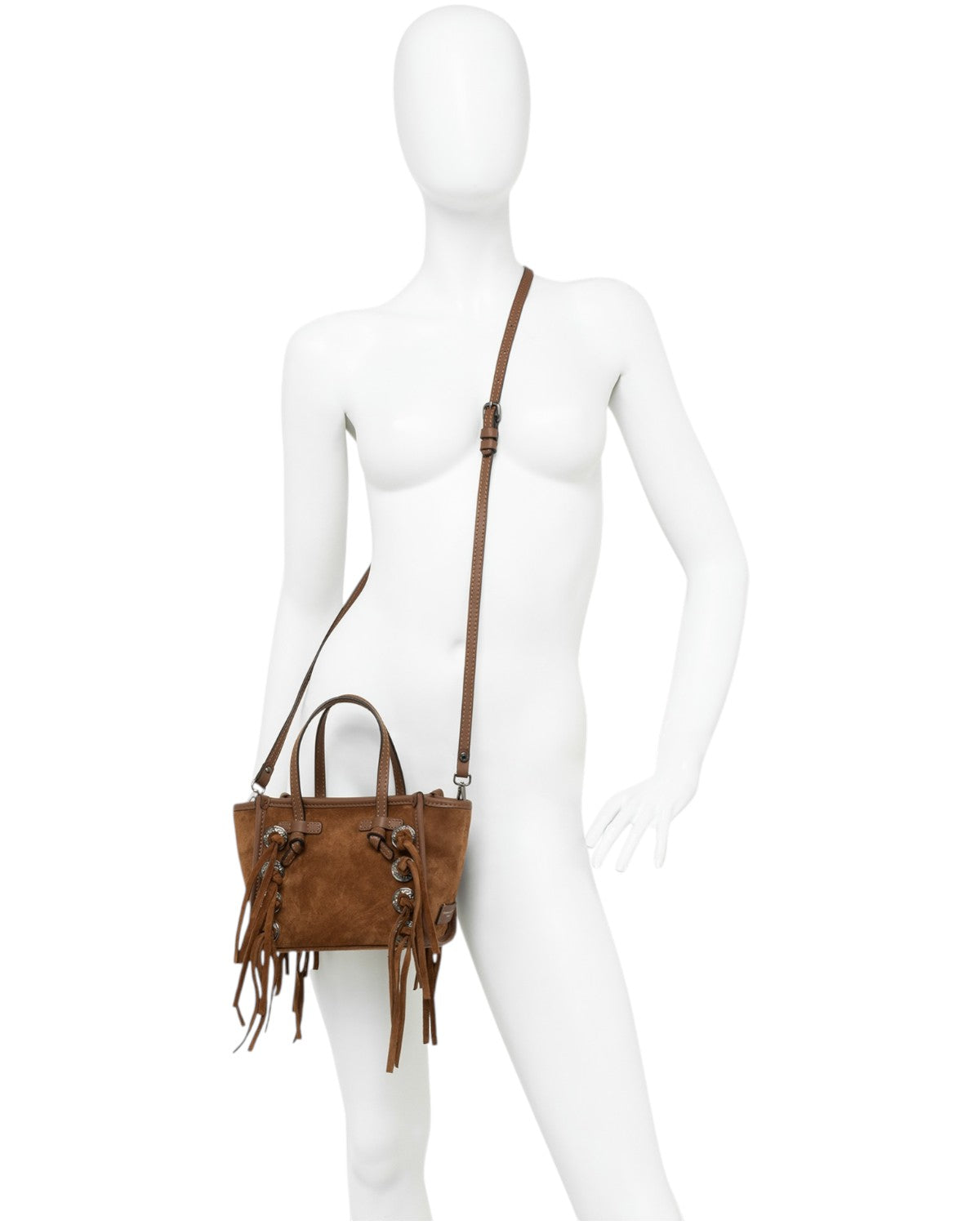 Miss Marcella in pelle scamosciata con frange e borchie-Gianni Chiarini-Borse a mano-Vittorio Citro Boutique